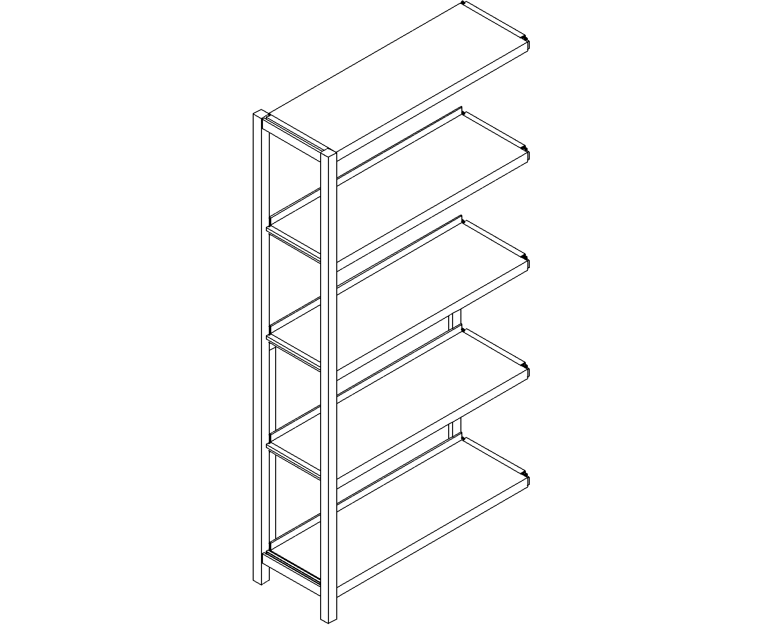 Uniflex add-on – single-sided – H1500 – D250 – W750 – 3D.dwg