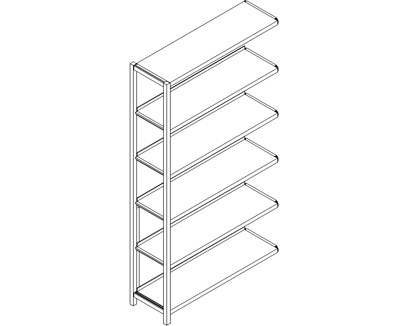 Uniflex add-on – single-sided – H1860 – D300 – W1000 – 3D.dwg